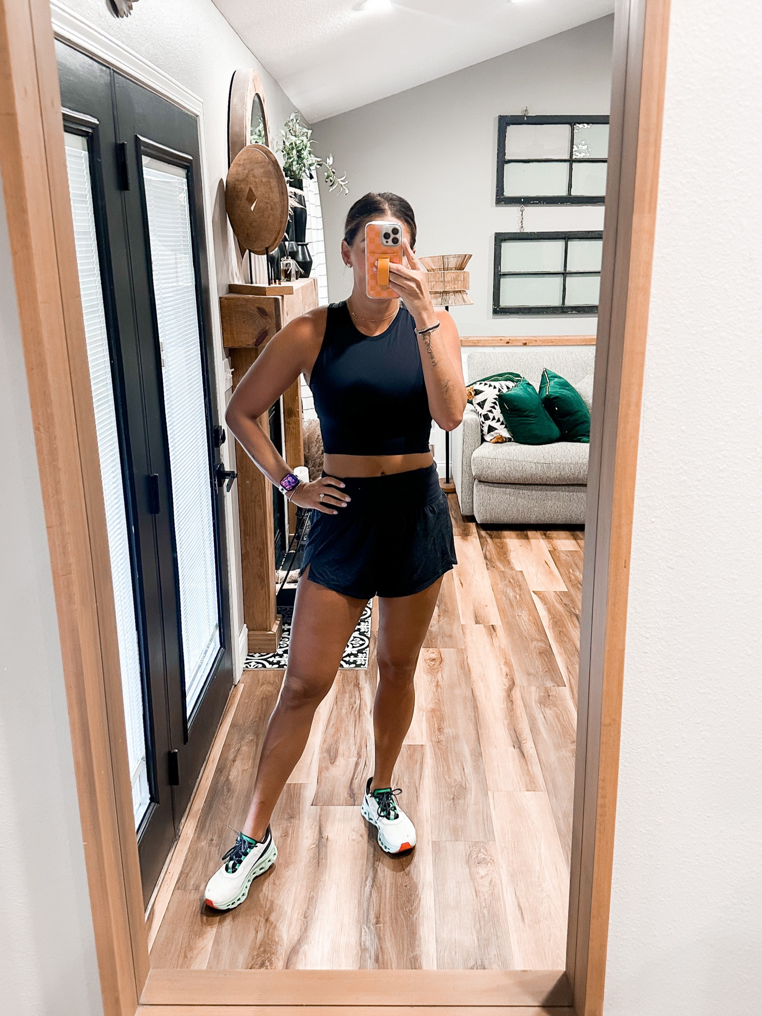 Tank-medium
Sports bra with built in bra-medium 
Shorts-medium
Sneakers-tts 8

#LTKshoecrush #LTKFitness #LTKstyletip