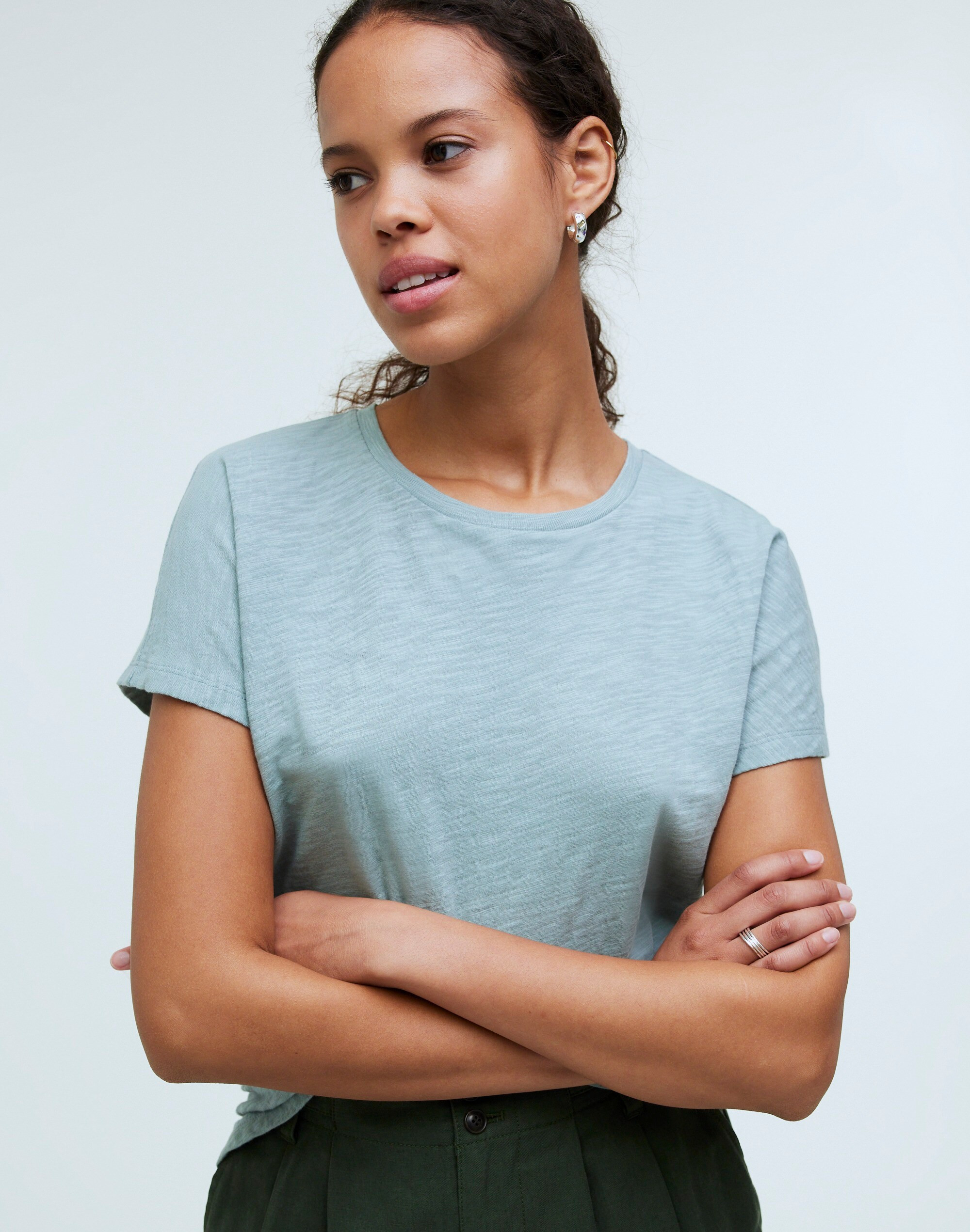 Dolman-Sleeve Crewneck Tee in Slub | Madewell