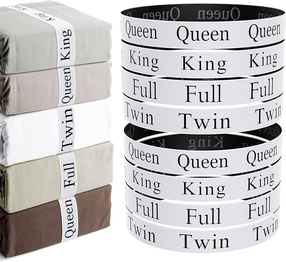 【Upgraded】Bed Sheet Organizer Bands 8 Pieces,Sheet Organizer for Linen Closet, Sheet Set Orga... | Amazon (US)