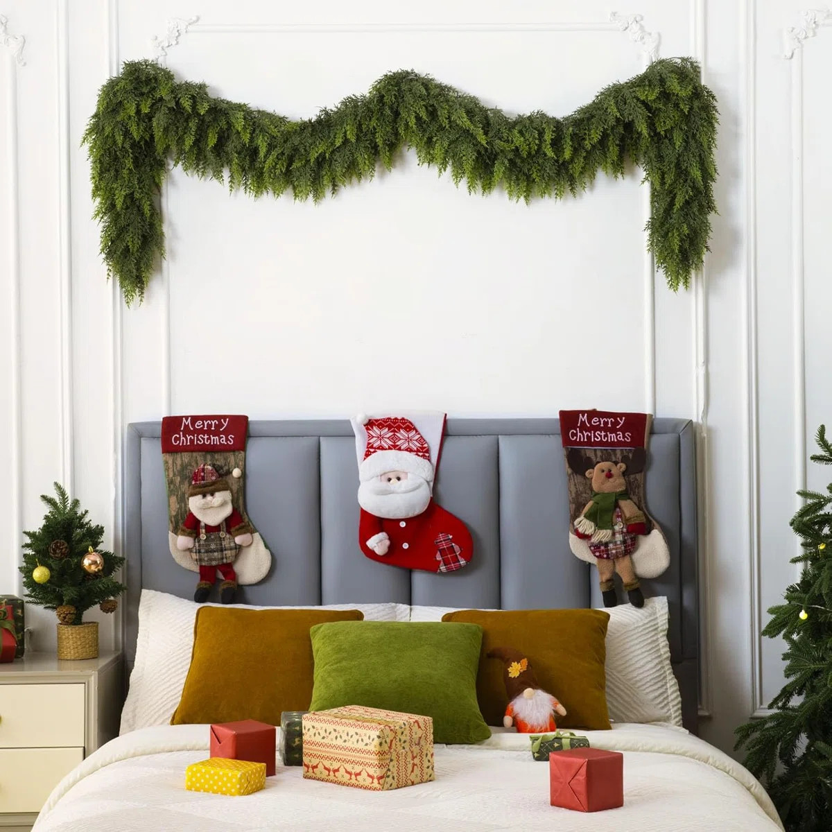 1Pc 9 Ft Christmas Cedar Garland Realistic Faux Pine Artificial Greenery Garland For Winter Home ... | Wayfair North America