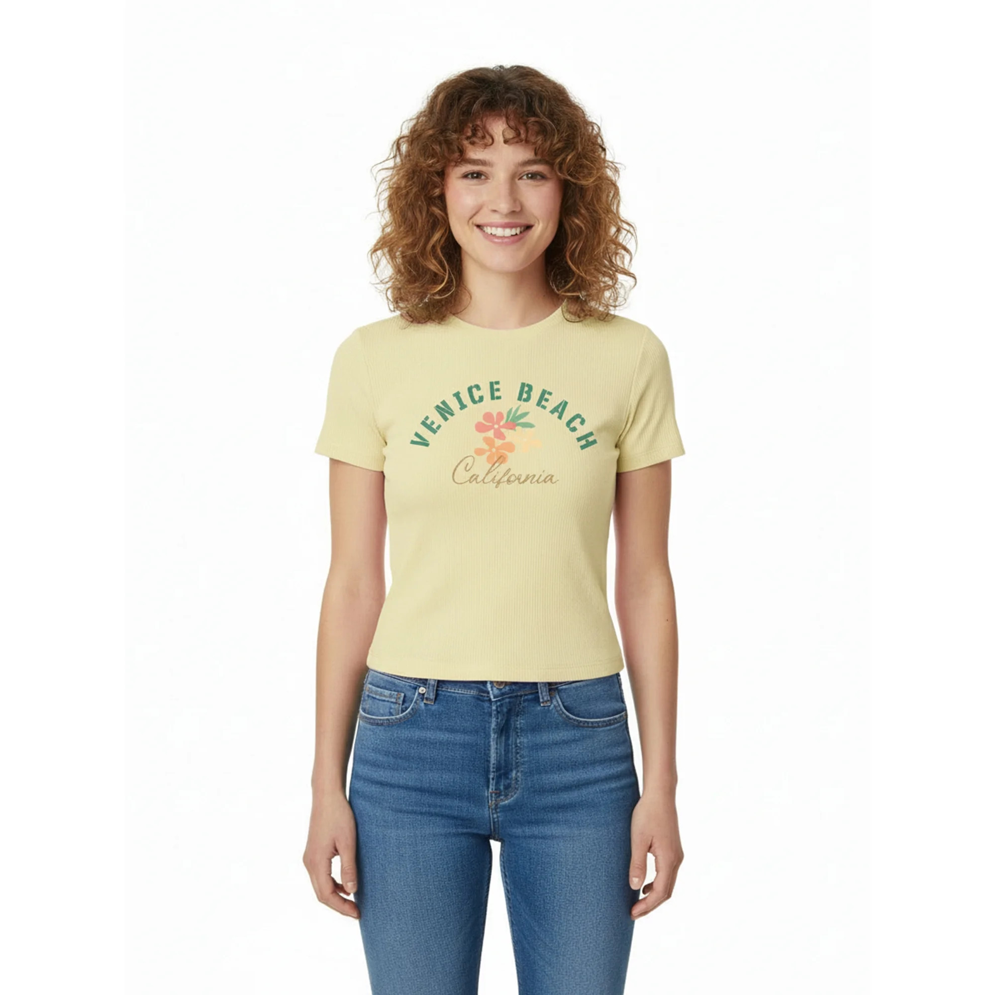 Venice Beach, California Junior's Graphic Baby Tee, Sizes XXS-XXL | Walmart (US)