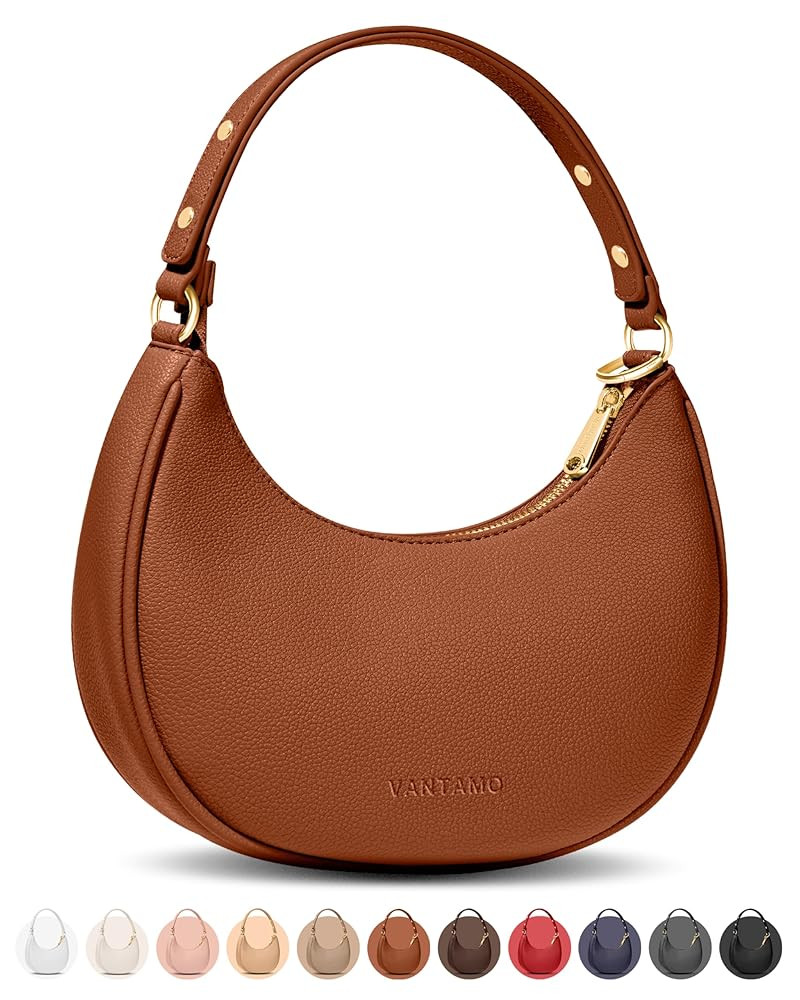 Vantamo Crescent Bags For Women with RFID Protection, Half Moon Clutch Purses for Women with Anti... | Amazon (US)