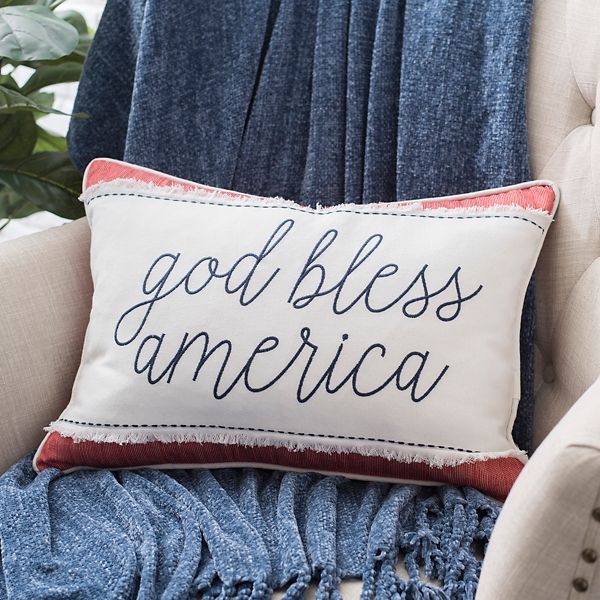 God Bless America Stitched Pillow | Kirklands | Kirkland's Home