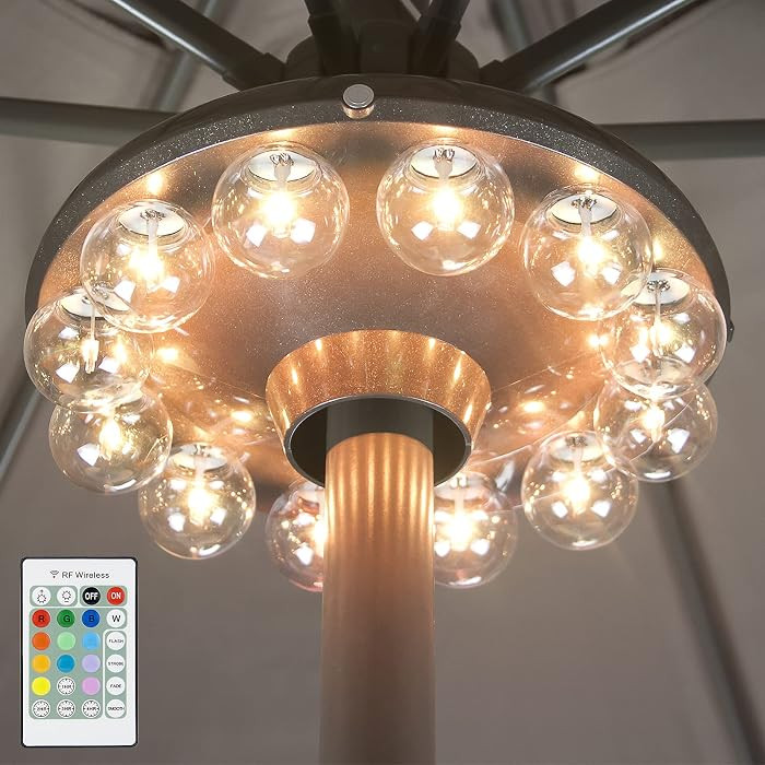 BIGMONAT Battery Operated Hanging Lights Outdoor Patio Umbrella Light RF Remote Control,12 Colors... | Amazon (US)