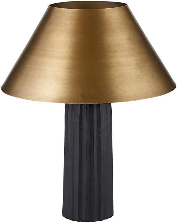 47th & Main Modern Art Deco Metal Shade Table Lamp for Living Room, 15" High, Gold/Black | Amazon (US)