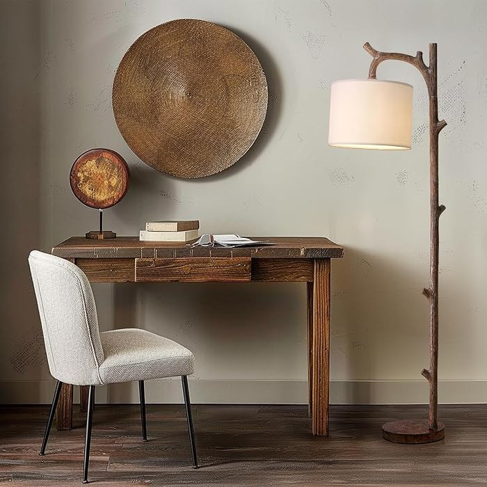 OYEARS Retro Farmhouse Floor Lamp for Living Room Rustic Standing Lamps Tree Trunk Deco Modern Co... | Amazon (US)