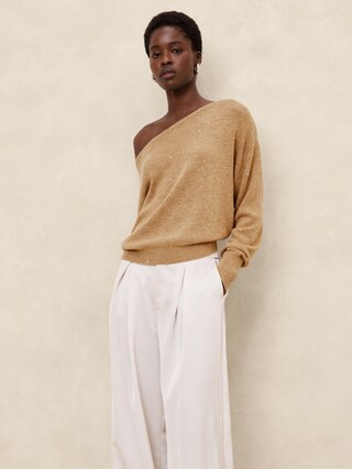 Asymmetrical Sequin Sweater | Banana Republic Factory
