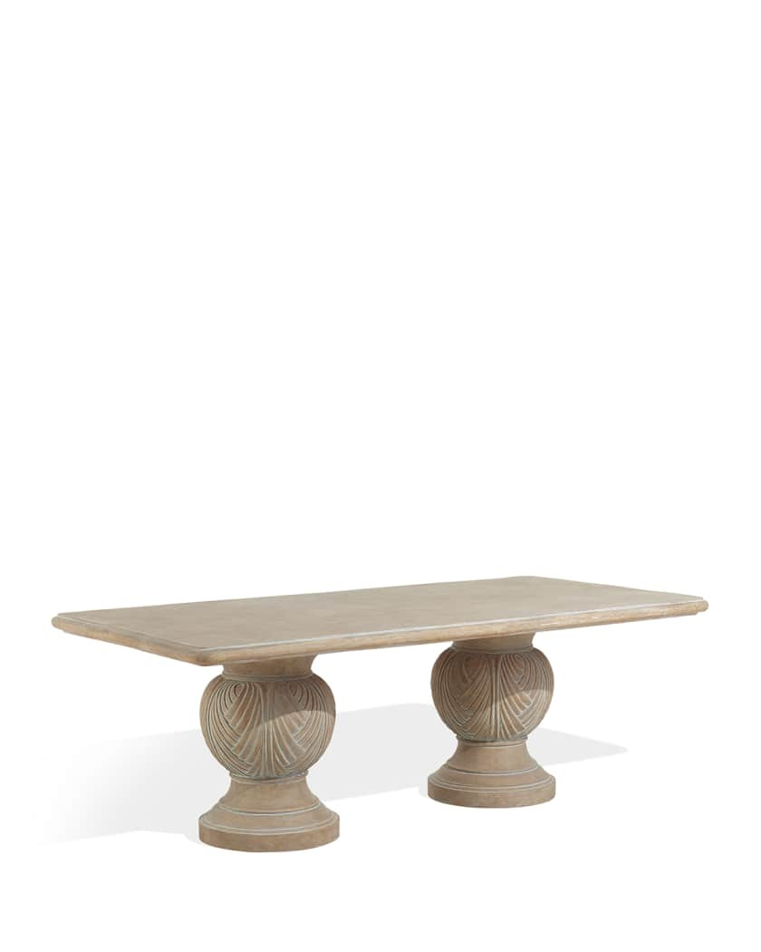 Double Pedestal Indoor/Outdoor Dining Table | Horchow