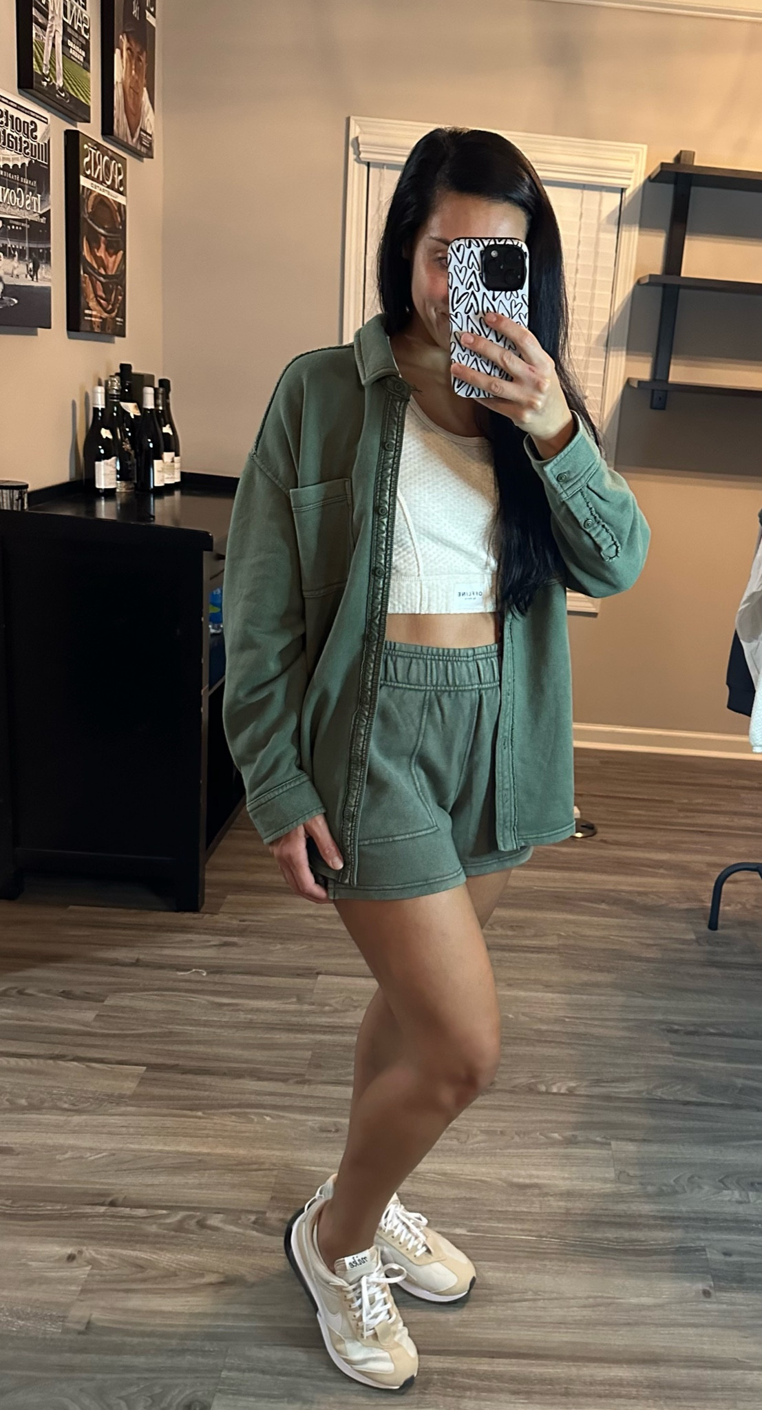 XS Fleece Button Down // S Bra Top // XS Shorts // Sneakers TTS 

#aerie #nike #athleisure #LTKit #LTKshoecrush

#LTKunder50 #LTKstyletip #LTKunder100