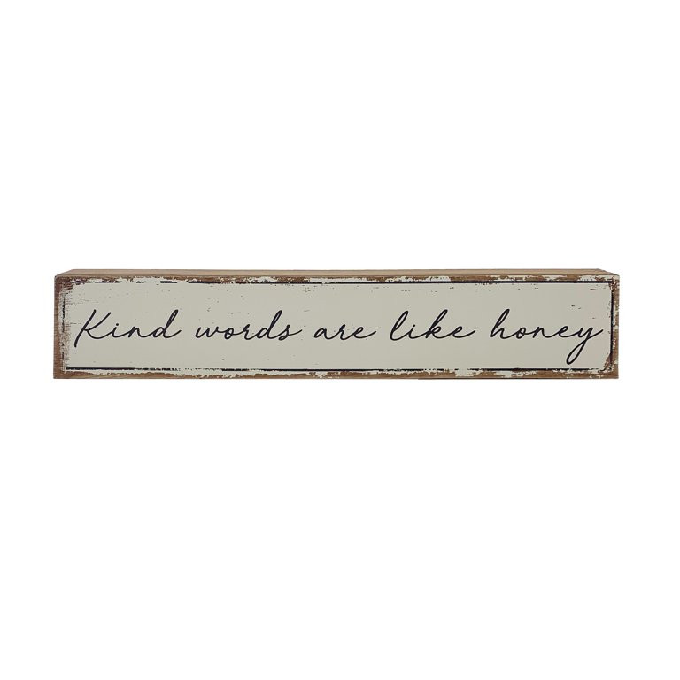 Way to Celebrate Spring Fibreboard Off-White15" Kind Words Block Sign | Walmart (US)