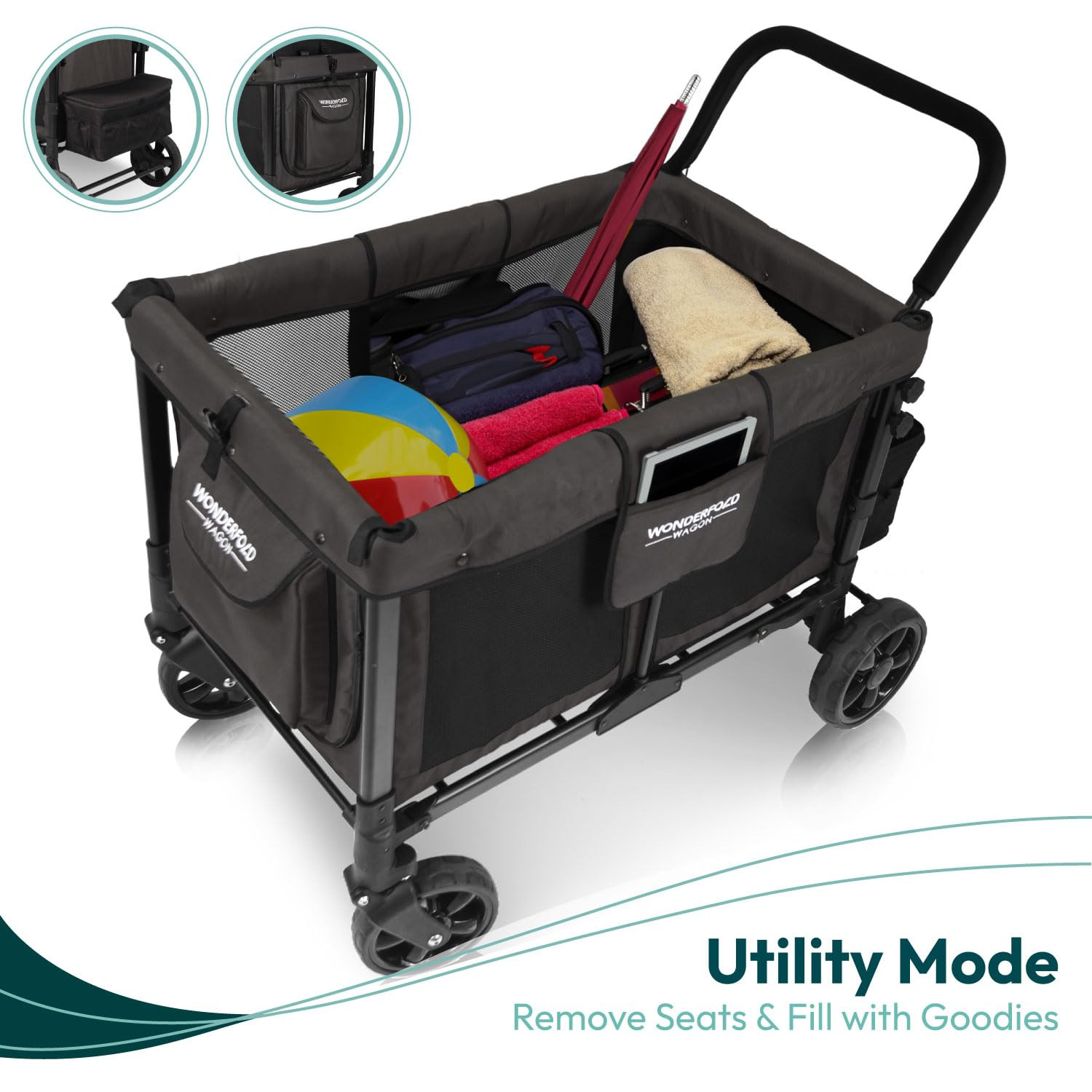 WONDERFOLD W4 Original Stroller Wagon (4 Seater) - Collapsible Wagon Stroller with Seats with 5-P... | Amazon (US)