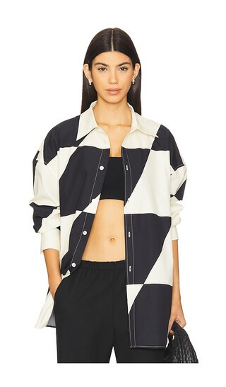 PXL Checker Button Down Shirt in Black & White | Revolve Clothing (Global)