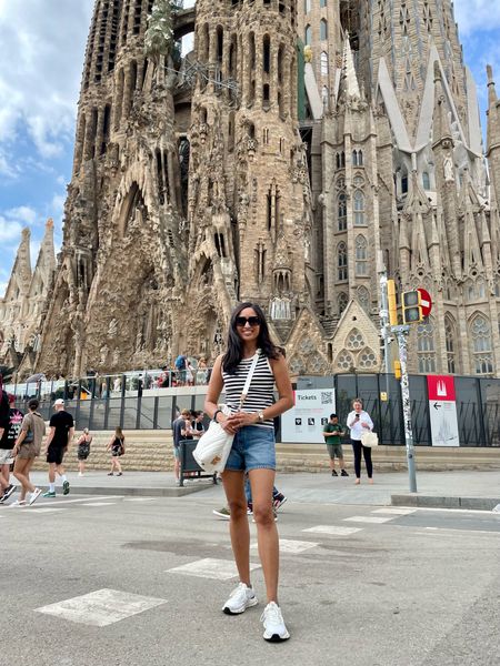Barcelona. Europe. Travel. Vacation. Striped tank top feels casual chic. True to size. 
Denim shorts. 
Crossbody bag. 
Sneakers were perfect for all the walking we did in Europe. True to size. 


#LTKeurope #LTKtravel #LTKitbag