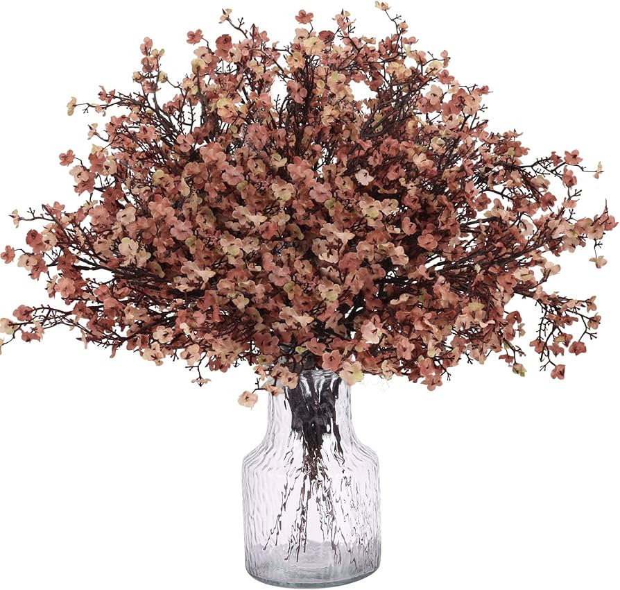 CEWOR 10 Bundles Fake Flowers Faux Babys Breath Artificial Gypsophila Silk Flowers Bulk Floral Bouqu | Amazon (US)