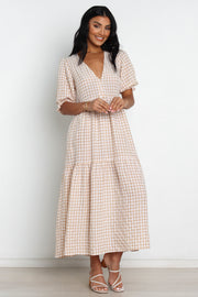 Vontae Dress - Beige Gingham | Petal & Pup (US)