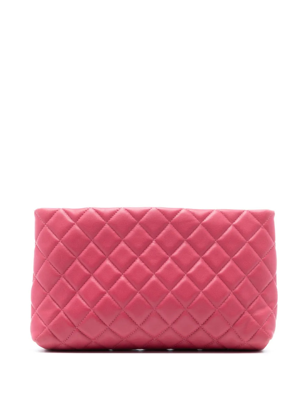 CHANEL Pre-Owned 2012 Quilted Lambskin Kiss Lock clutch bag - Pink | Farfetch Global
