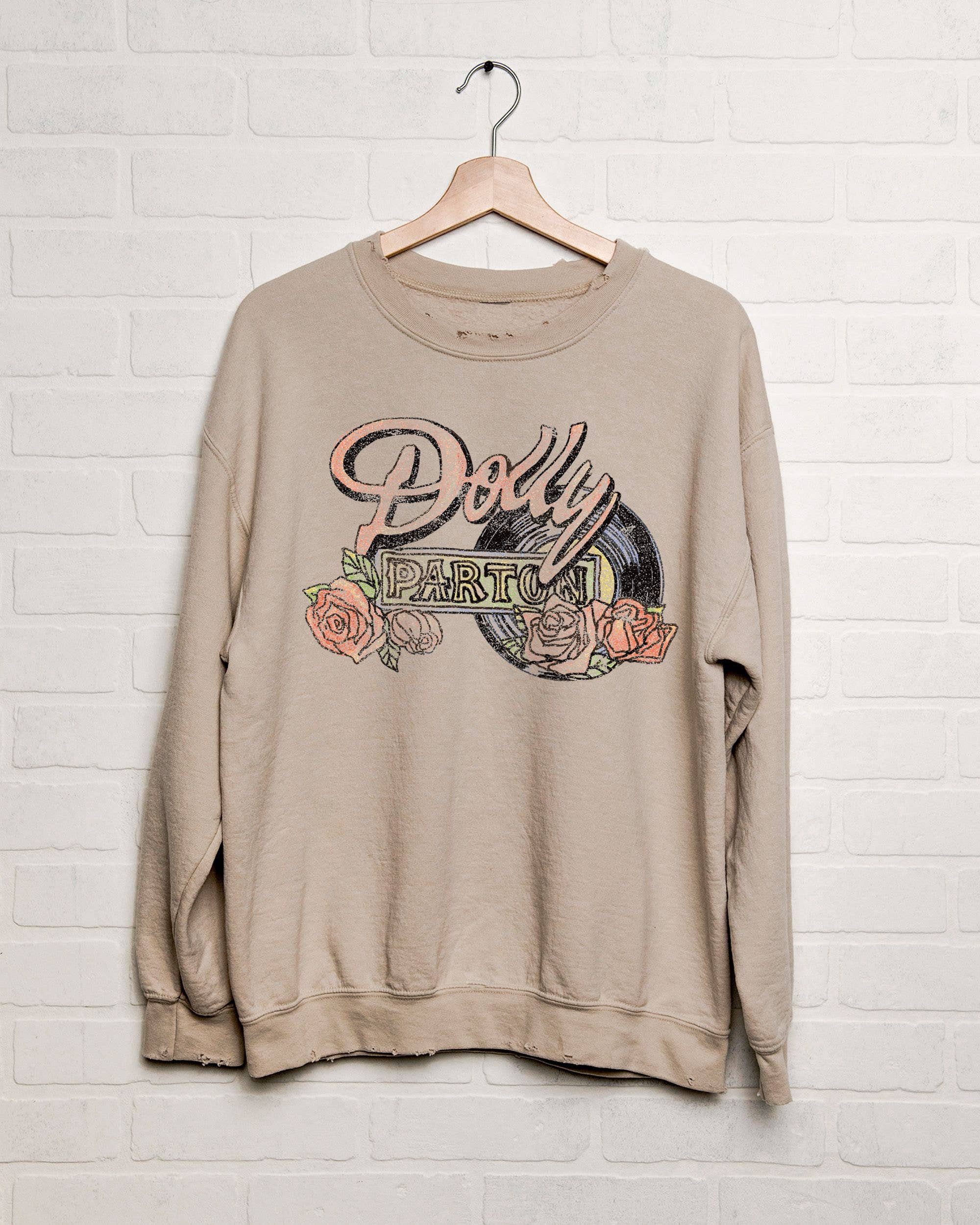 Dolly Parton Rose Record Thrifted Sweatshirt | Ascot + Hart