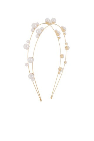 Topped in Pearls Headband in Gold | Revolve Clothing (Global)