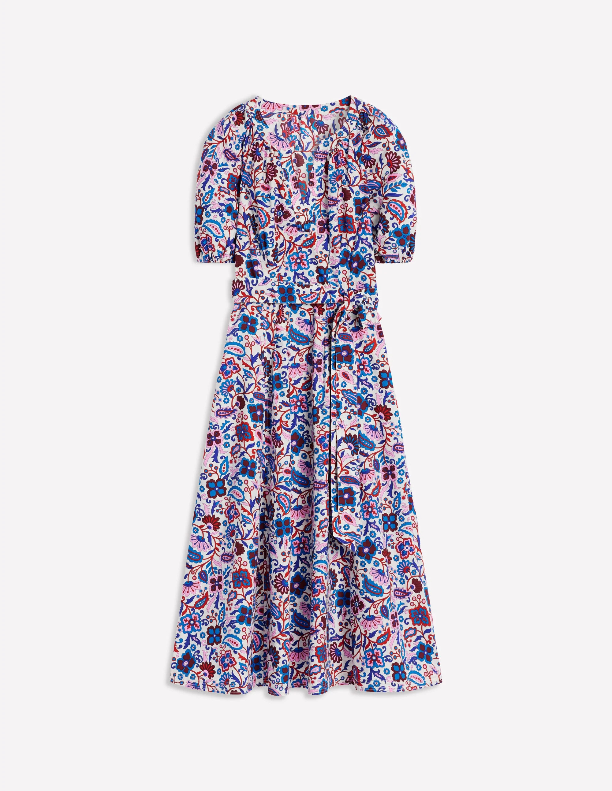 Bria Puff Sleeve Midi Dress-Multi, Oriental Paradise | Boden (US)