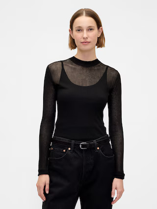 High-Neck Sheer Sweater | Gap (US)