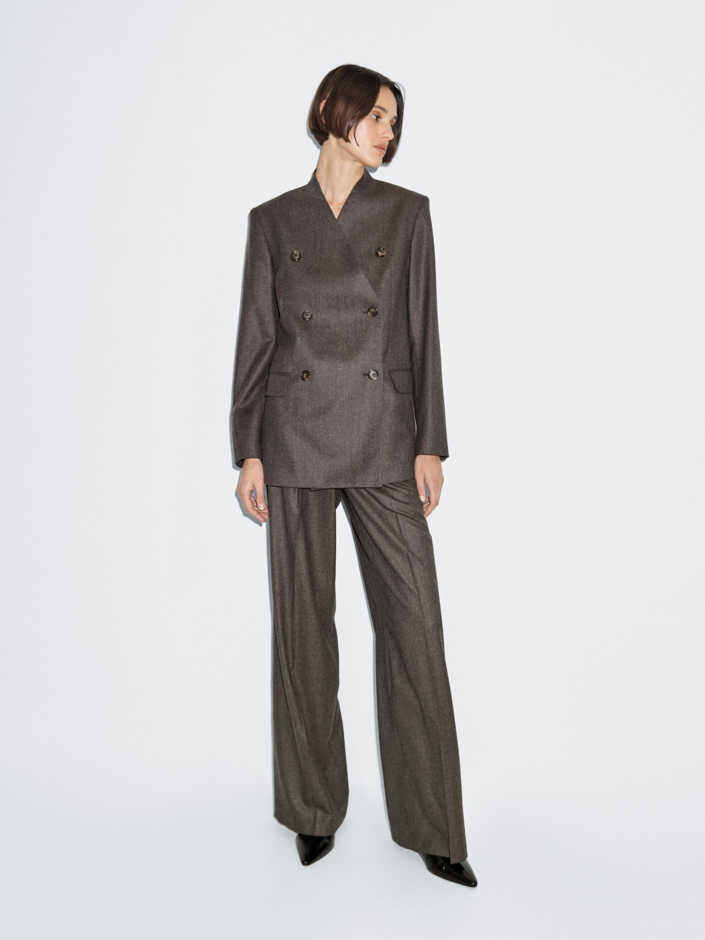 Melierter Anzugblazer aus 100 % Wolle | Massimo Dutti DE