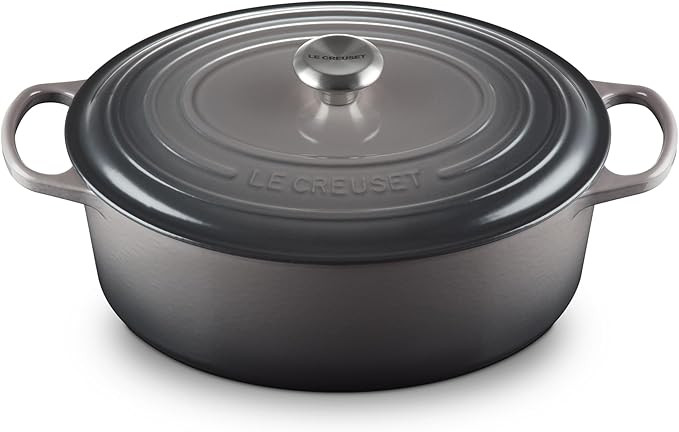 Le Creuset Enameled Cast Iron Signature Oval Dutch Oven, 8 qt., Oyster | Amazon (US)