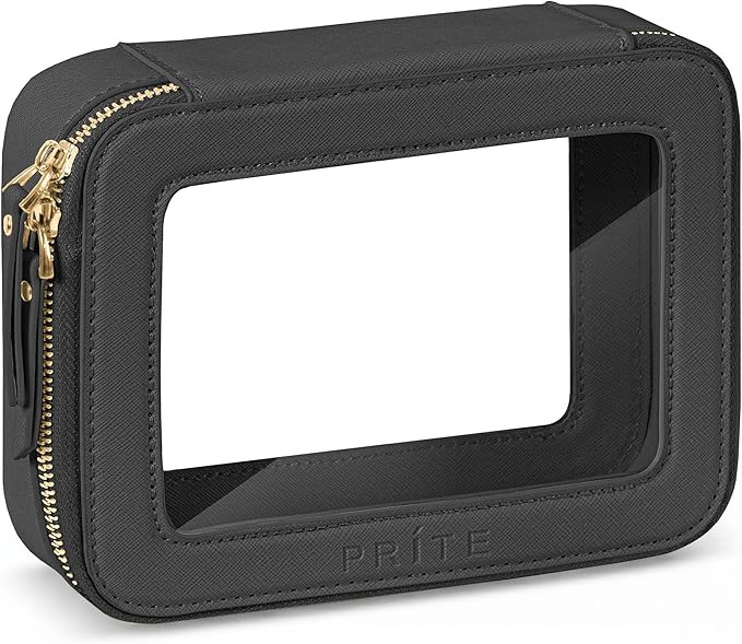 Prite Clear Makeup Bag Travel Cosmetic Organizer Toiletry Case for Women | Amazon (US)