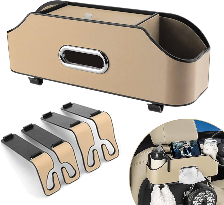 Car Seat Back Organizer - Stylish & Functional Storage for Family Adventures - Cup Holders, Tissu... | Amazon (US)