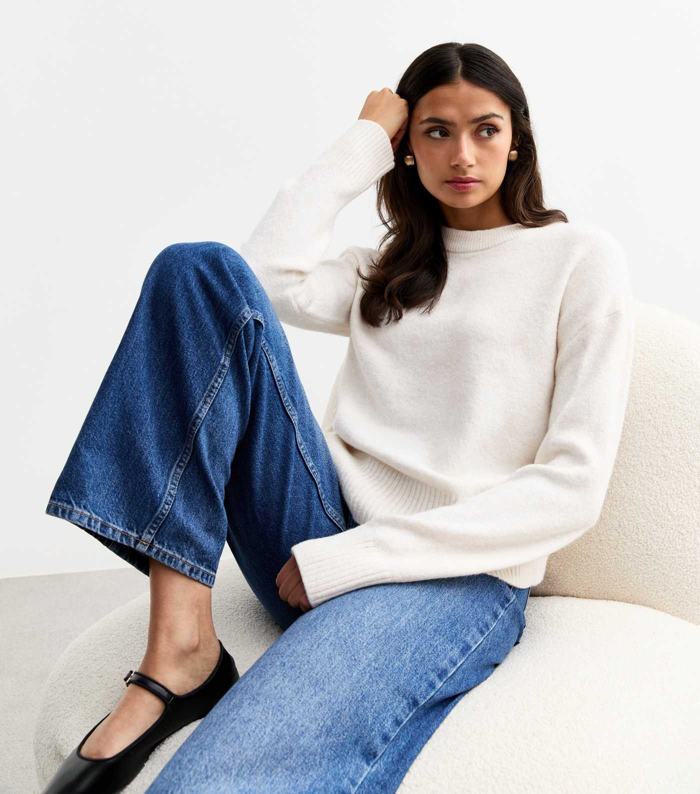 Tall Off White Soft Knit Crew Neck Jumper | New Look | New Look (UK)