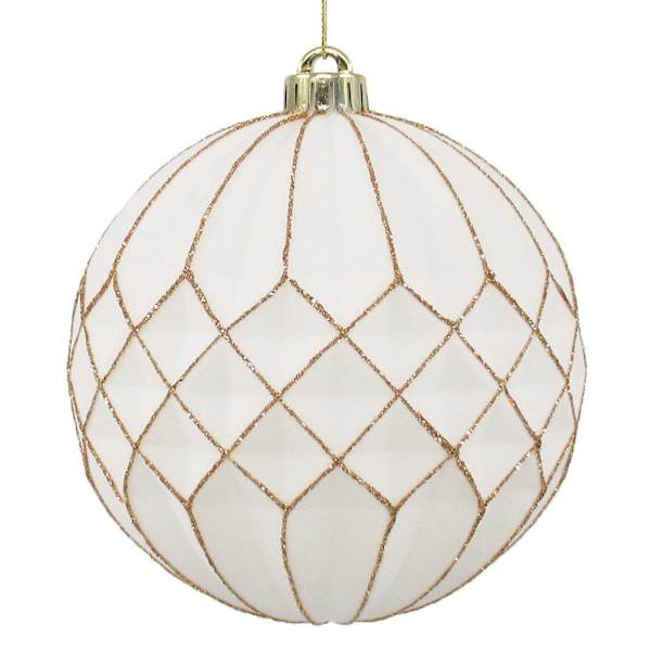 White & Gold Ball Ornament, 6" | At Home