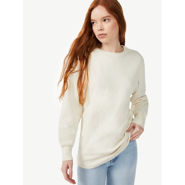 Free Assembly Women's Tunic Fleece Sweatshirt with Long Sleeves - Walmart.com | Walmart (US)