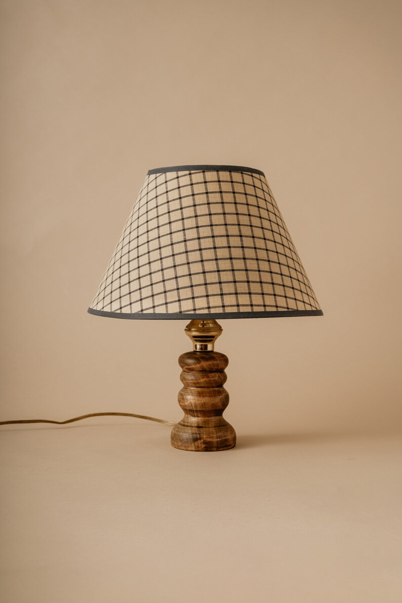 Rustic Oak Burl Wood Table Lamp Vintage Shade Hand Turned - Etsy | Etsy (US)