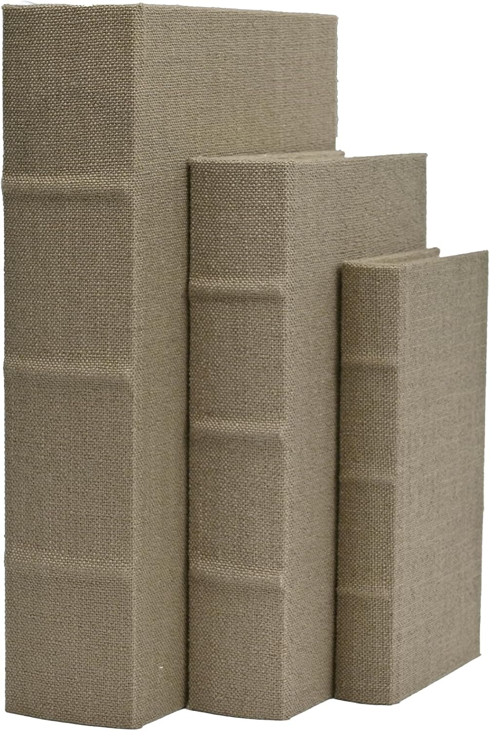 Decorative Book Boxes Set of 3, Faux Linen Storage, 13" | Amazon (US)