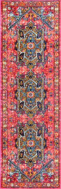 Pink Cartouche Medallion  Area Rug | Rugs USA