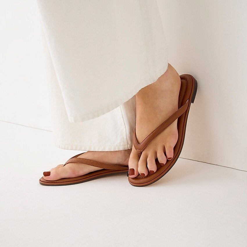 Menorca padded thong sandals in leather | J.Crew US