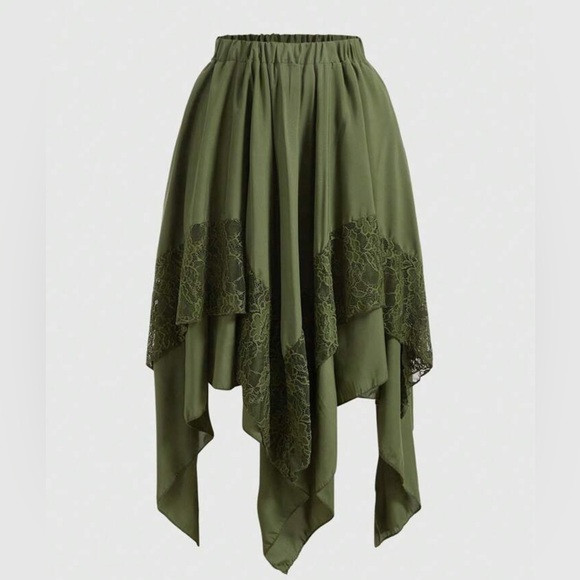 SHEIN Elegant Olive Green Women's Skirt | Poshmark
