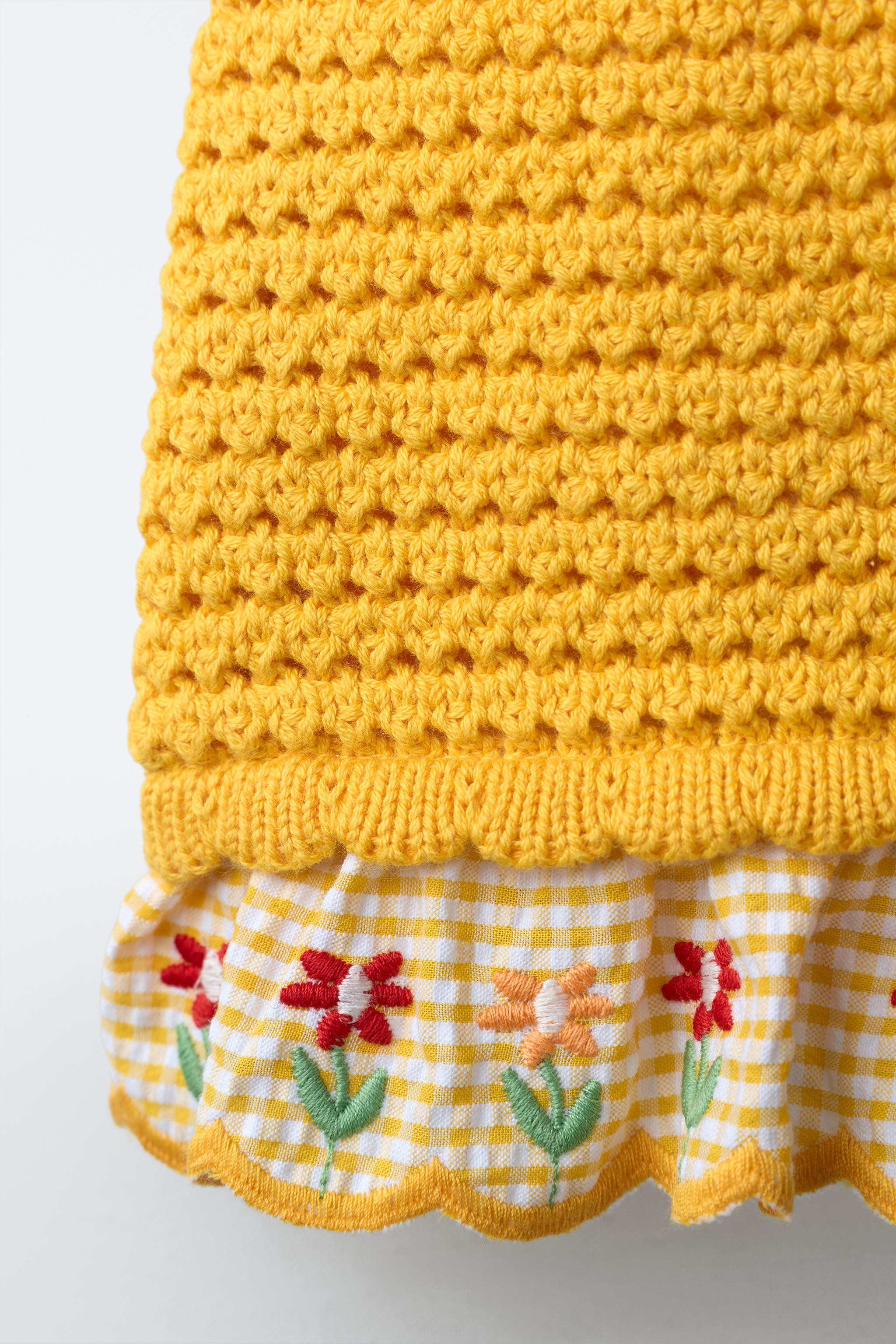 EMBROIDERED FLORAL KNIT TOP | Zara US