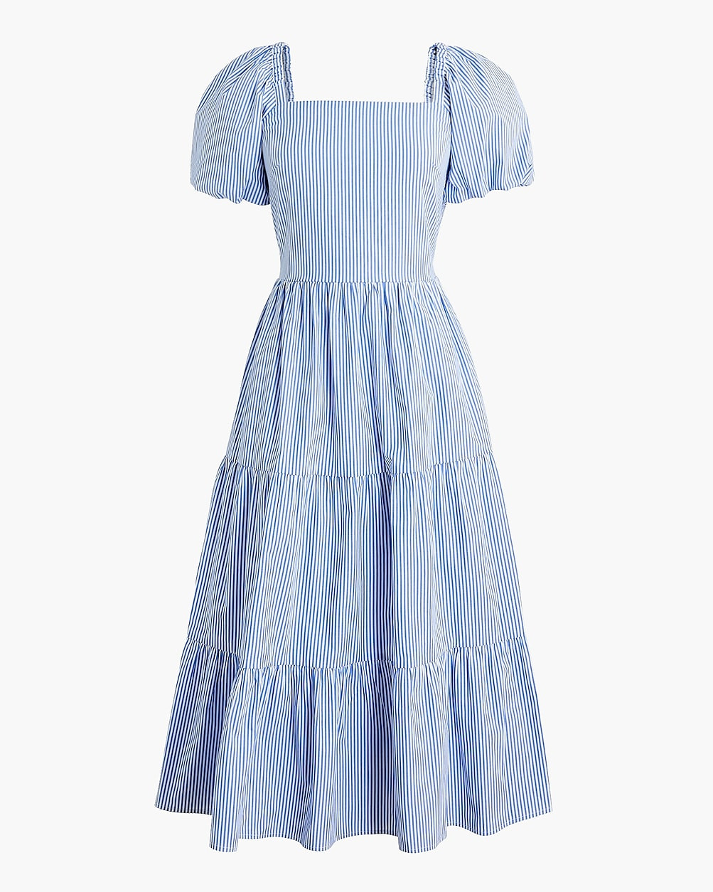Tiered midi dress with puff sleeves | J.Crew Factory