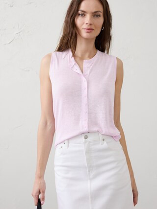 Linen-Blend Tank | Banana Republic Factory