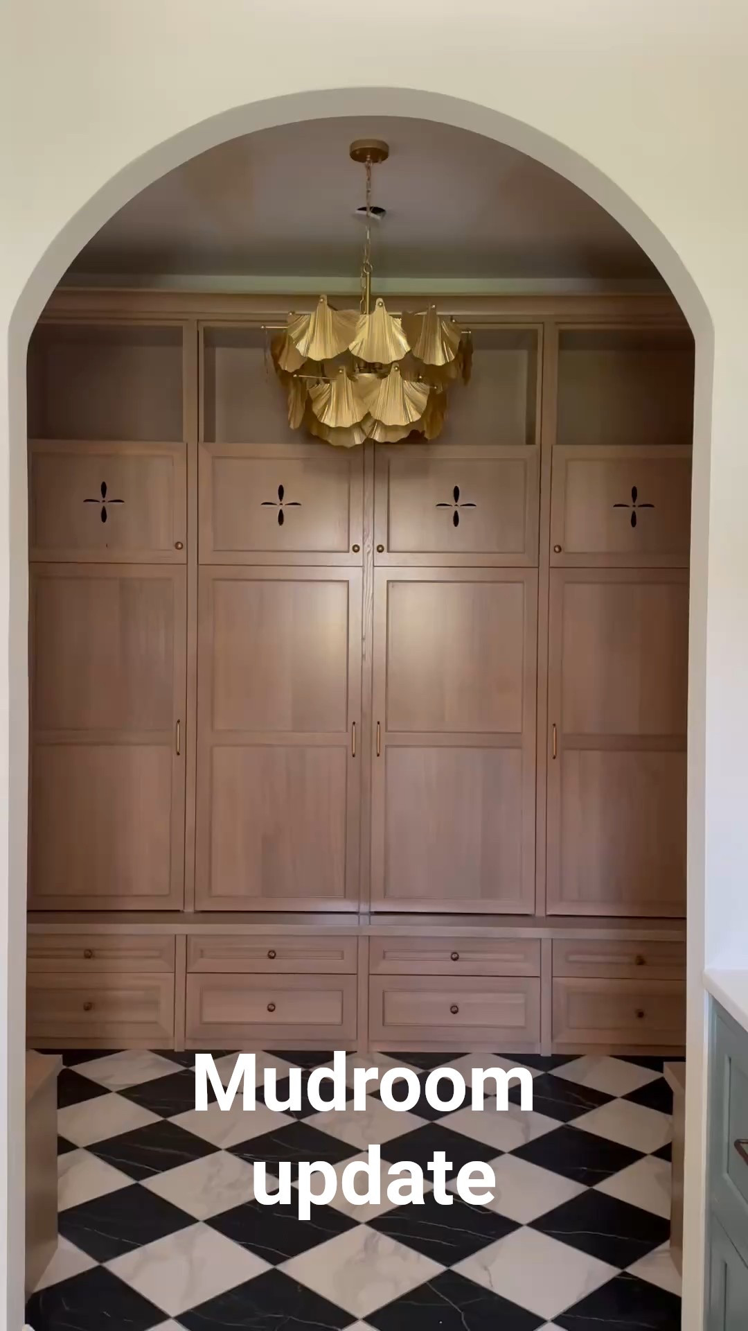 Home stretch of our mudroom
Laundry room renovation. Still on the fence about this light fixture. Not sure they gold is right or if this chandelier is too big or low down for this new space. 

#LTKFindsUnder100 #LTKParties #LTKHome