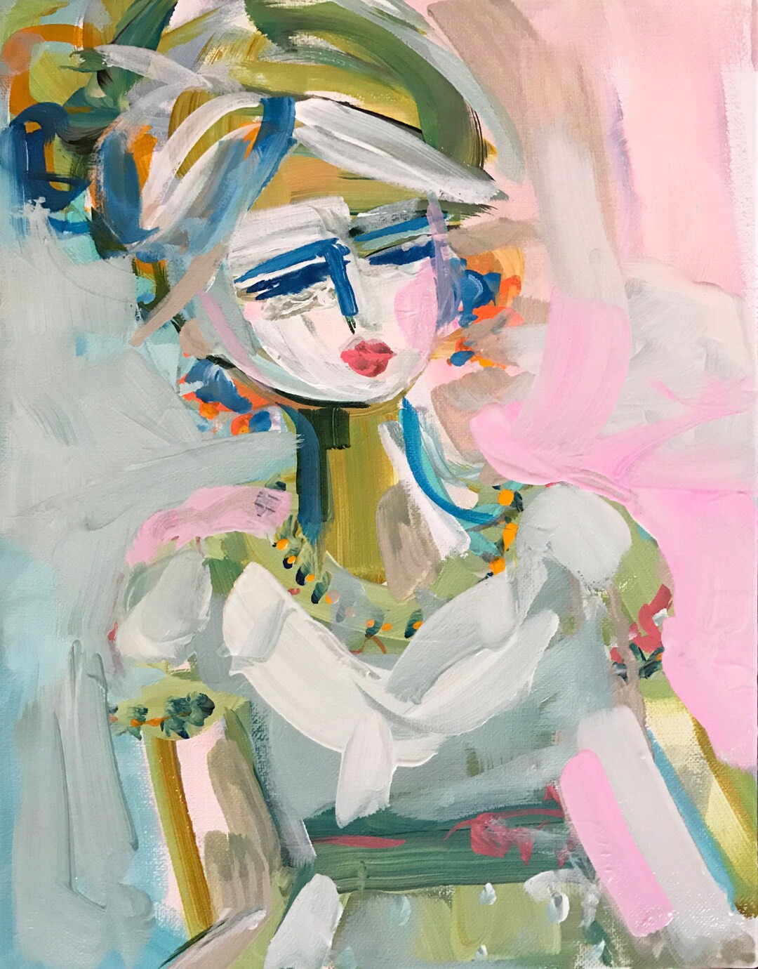 Abstract Figure PRINT, 5x7, 8x10, 11x14, 16x20, 24x30 Girl in Dress, Woman Art, Canvas or Paper -... | Etsy (US)