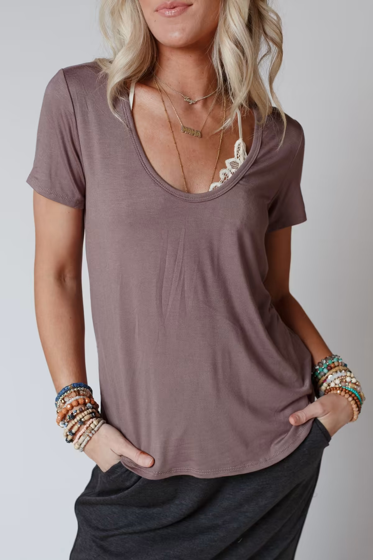 Scoop Neck Bralette Tee — Three Bird Nest | Three Bird Nest