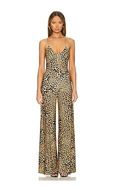 Norma Kamali Low Back Slip Jumpsuit in Cheetah Patch from Revolve.com | Revolve Clothing (Global)