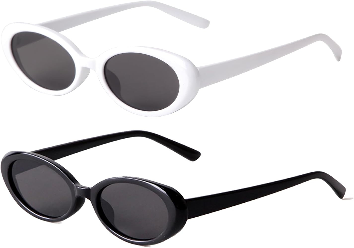VIA LEECA Trendy Retro Oval Sunglasses for Women, 90s Small Y2K Fashion Vintage Narrow Sun Glasses | Amazon (US)