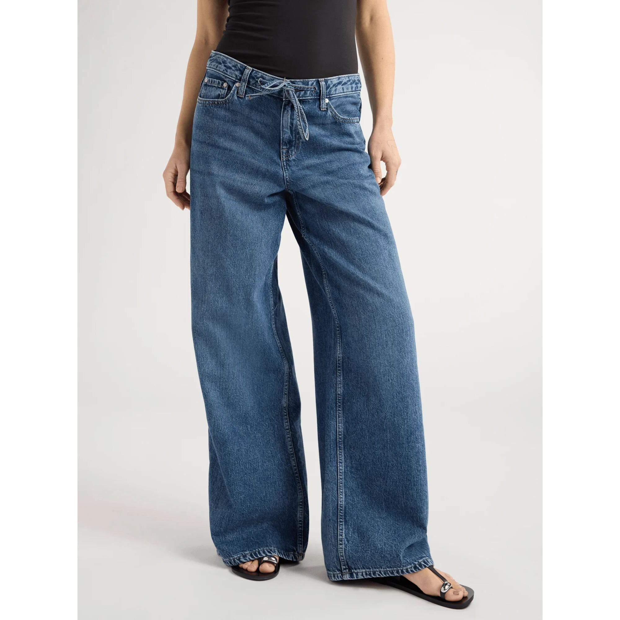 Scoop Women’s and Women's Plus Relaxed Low Slung Jeans, Sizes 0-28 Plus | Walmart (US)