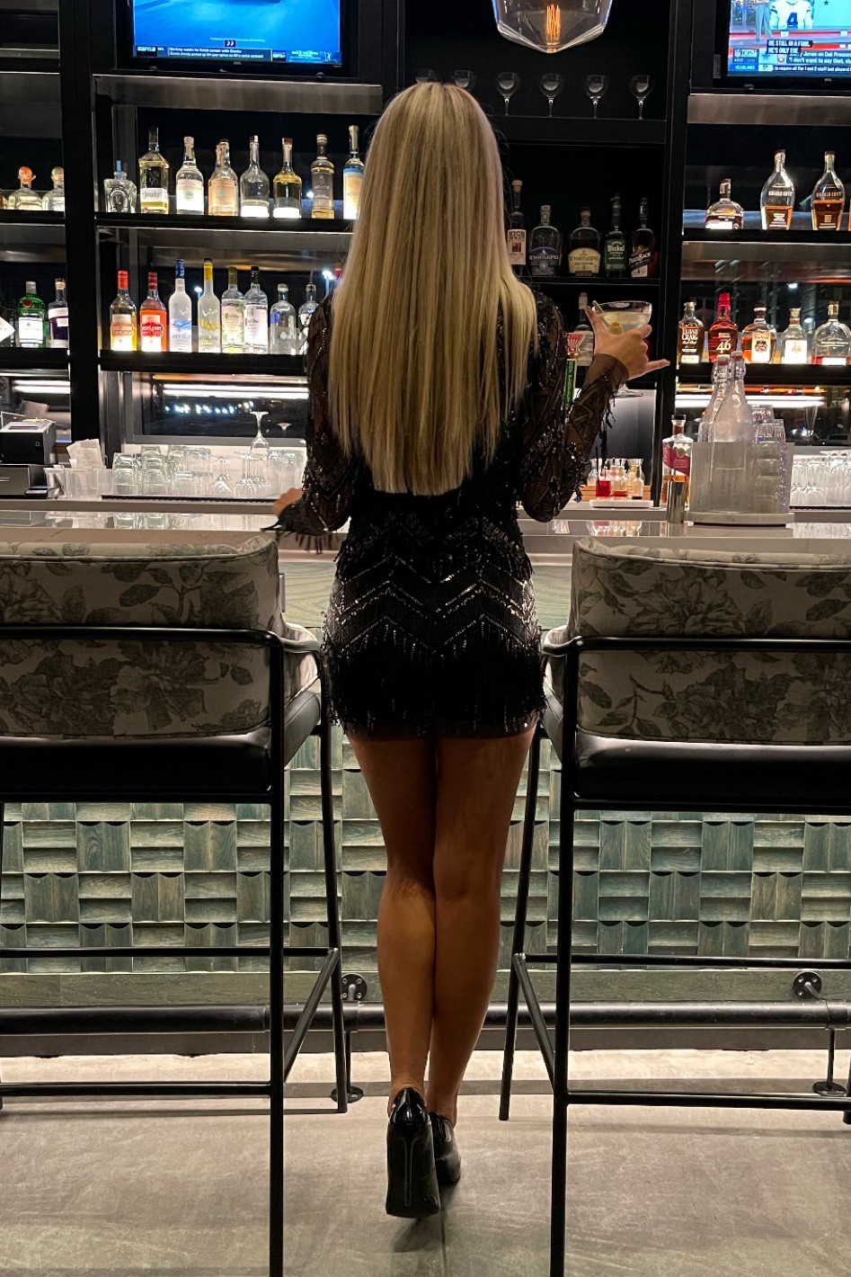nia sequin fringe dress in black Nia Sequin Fringe Dress