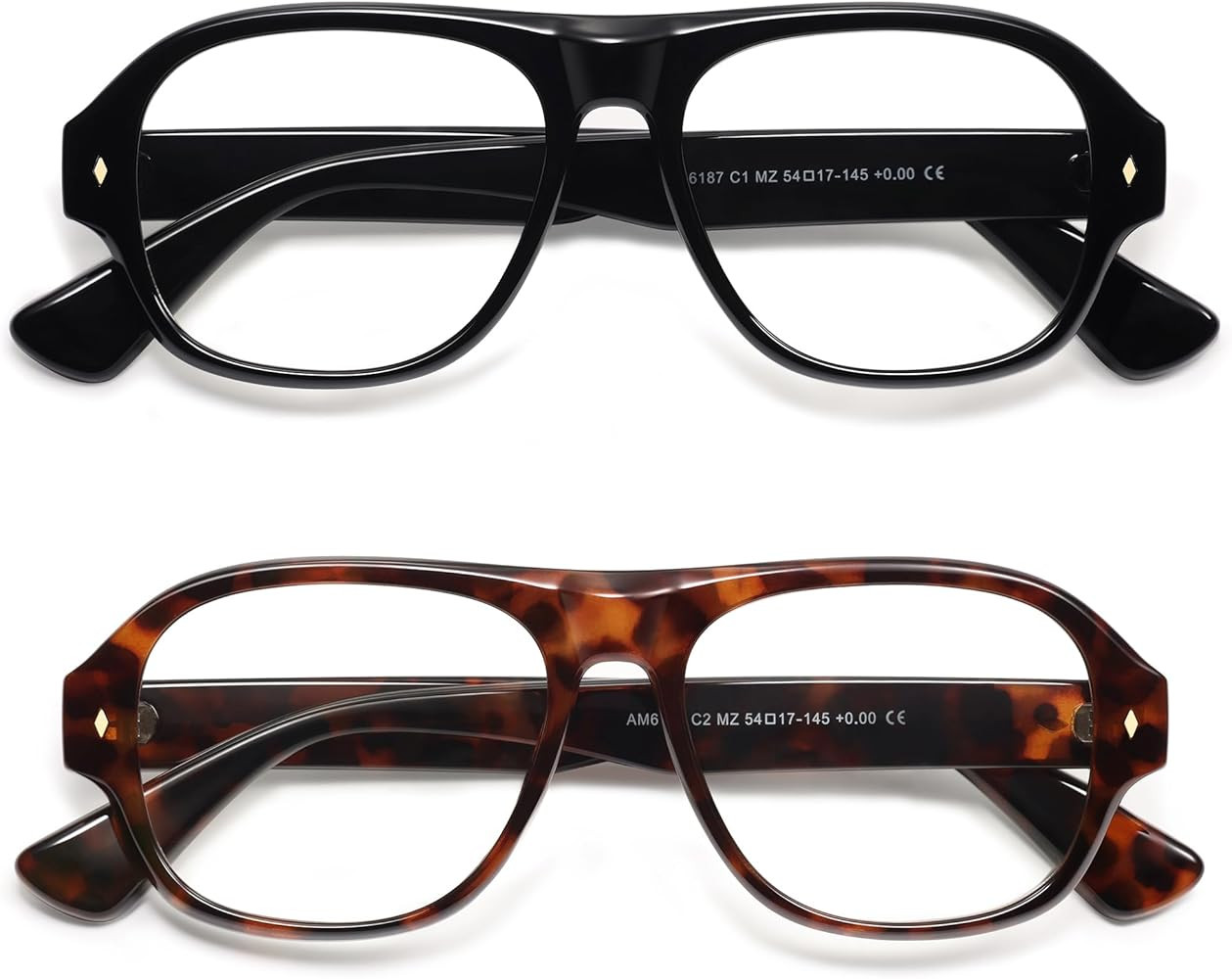 AMOMOMA 2 Pack Retro Square Aviator Reading Glasses for Women Men,Blue Light Pilot Computer Reade... | Amazon (US)