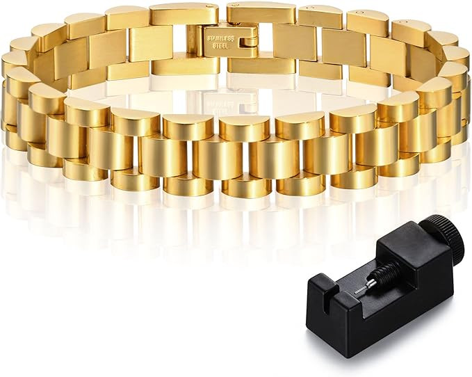 MPRAINBOW Personalized Women Thick Link Bracelet - Love Quote Name ID Engraved Link Bracelet,Adju... | Amazon (US)