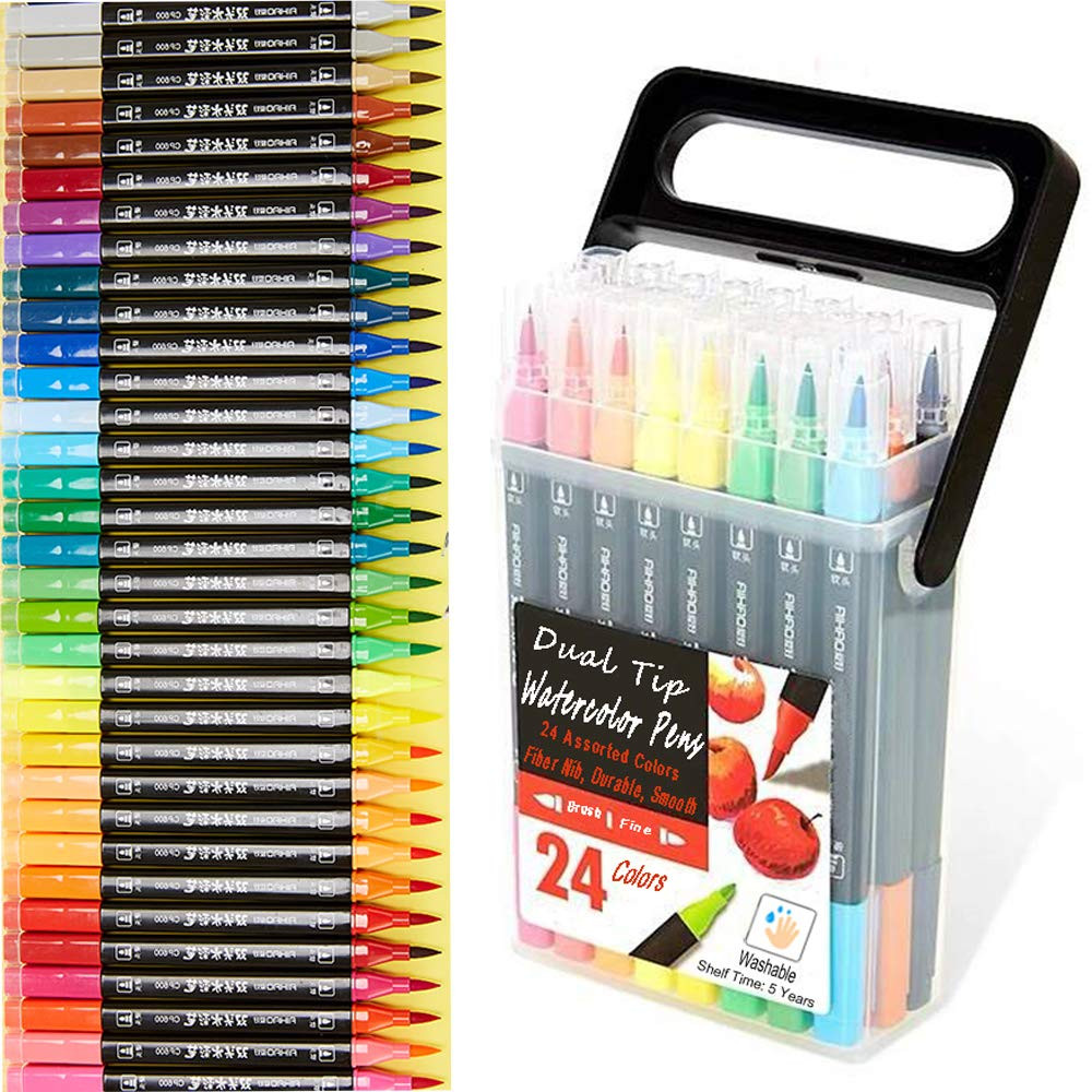 Dual Tip Markers for Kids, Washable Markers Set, Art Marker with Stand Portable Box, Gift For Kid... | Amazon (US)