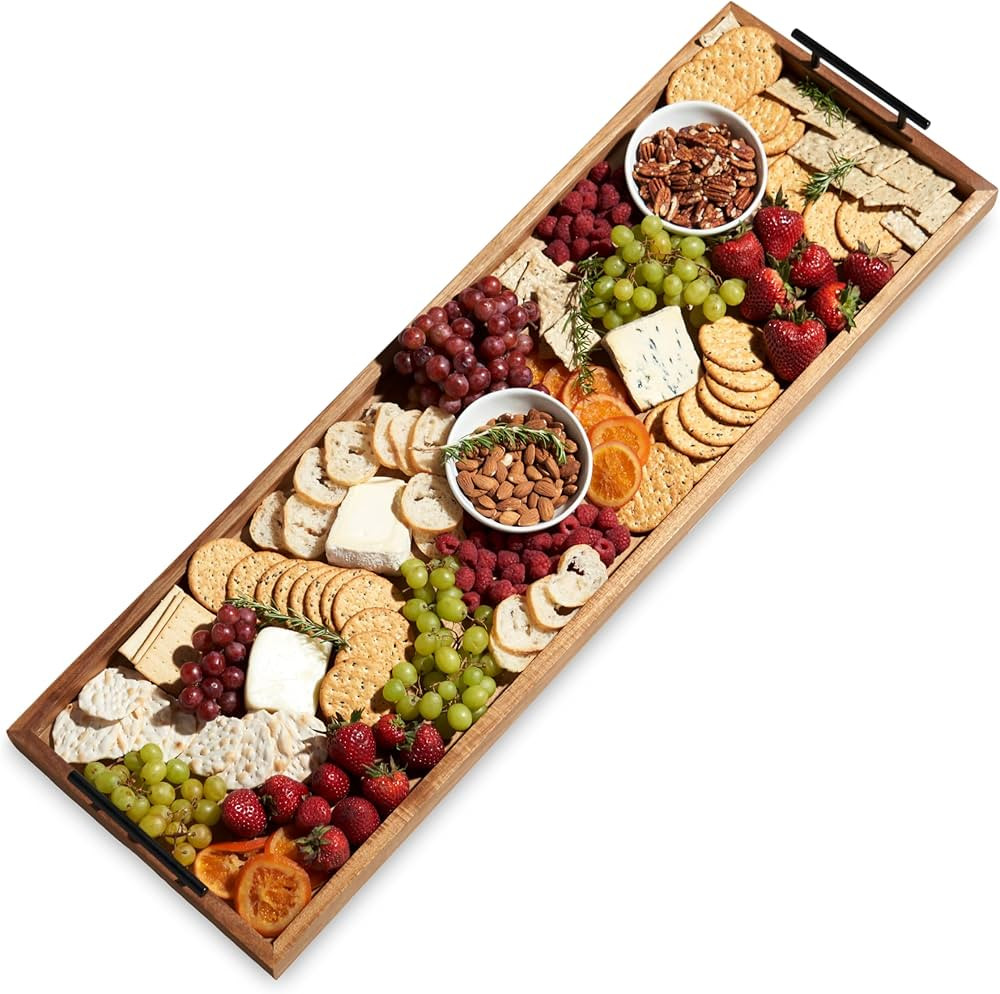 Twine Modern Manor Longboard Cheese Platter with Handles, Rectangular Cheese Board and Home Decor... | Amazon (US)